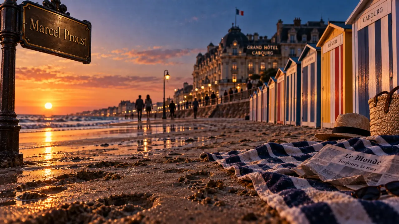 Que faire à Cabourg : promenade Marcel Proust et plage au coucher du soleil