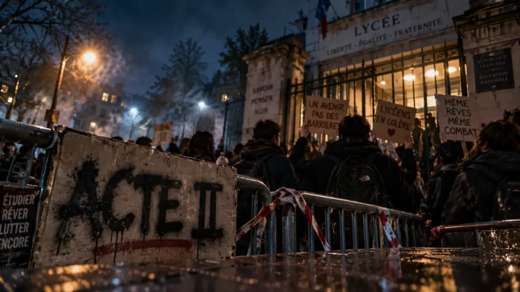 Blocages de lycées à Caen : tensions jeudi devant Rostand et Fresnel