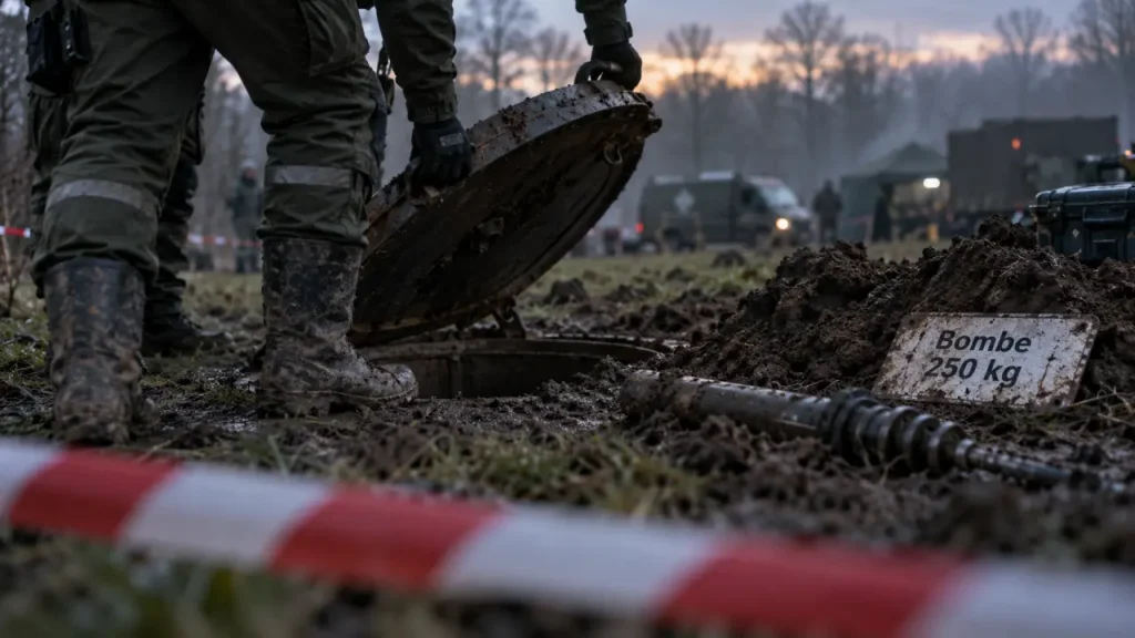 Une bombe américaine de 250 kg détruite par les démineurs près de Caen
