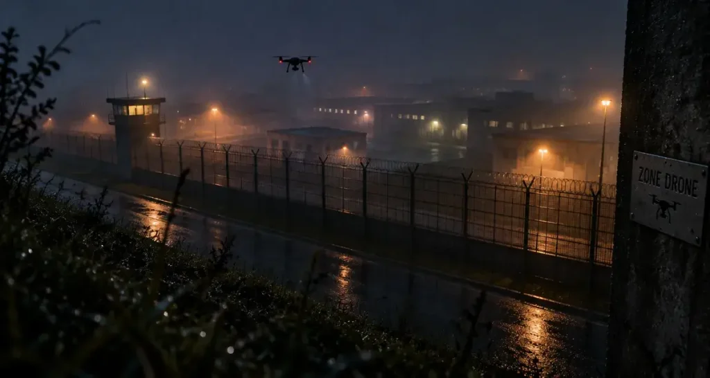 Près de Caen, un drone survole la prison d’Ifs dans la nuit