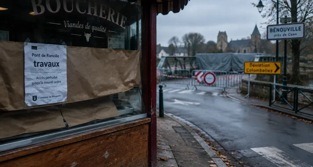 Près de Caen, la fermeture du pont de Ranville pèse sur les commerces