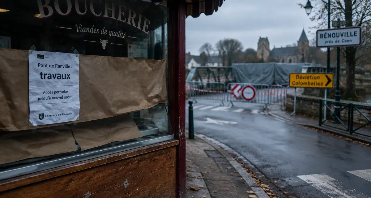 Près de Caen, la fermeture du pont de Ranville pèse sur les commerces