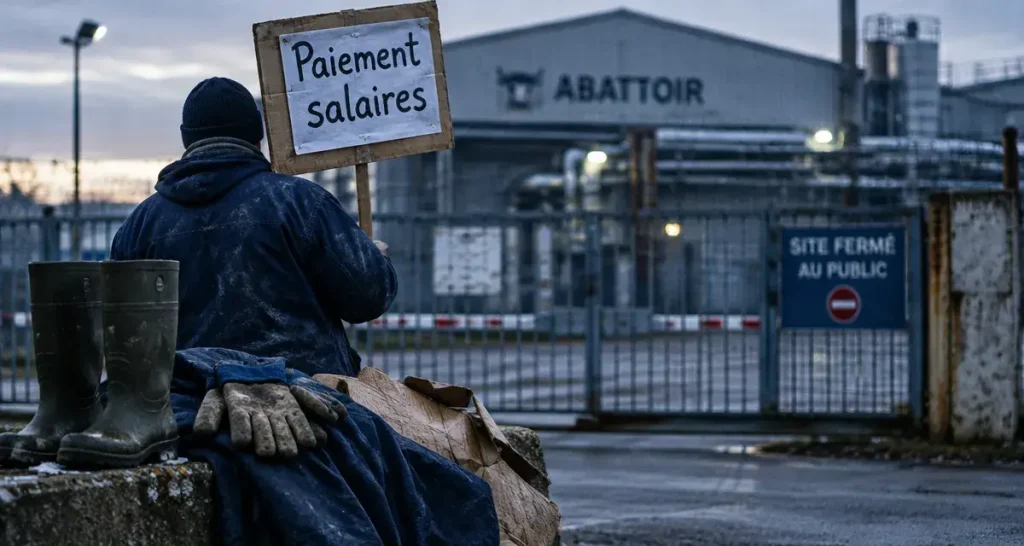 Grève à l'abattoir Sénécal de Cahagnes : le paiement des salaires en question