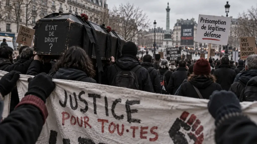 Mobilisation à Caen contre la présomption de légitime défense