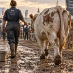Cent vaches charolaises installées à la Foire internationale de Caen
